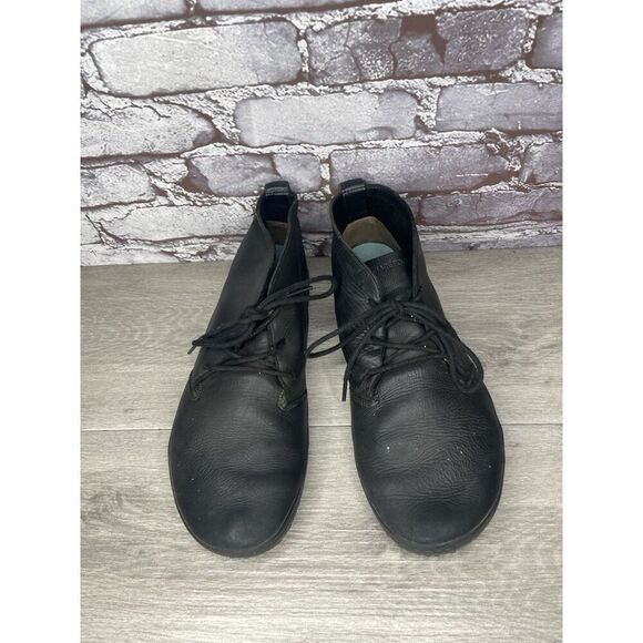 VivoBarefoot Men’s Gobi Black Leather Boots Lace Up Running Shoes Sz 45EU/12M US main image 4
